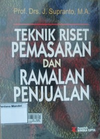 Teknik Riset Pemasaran Dan Ramalan Penjualan